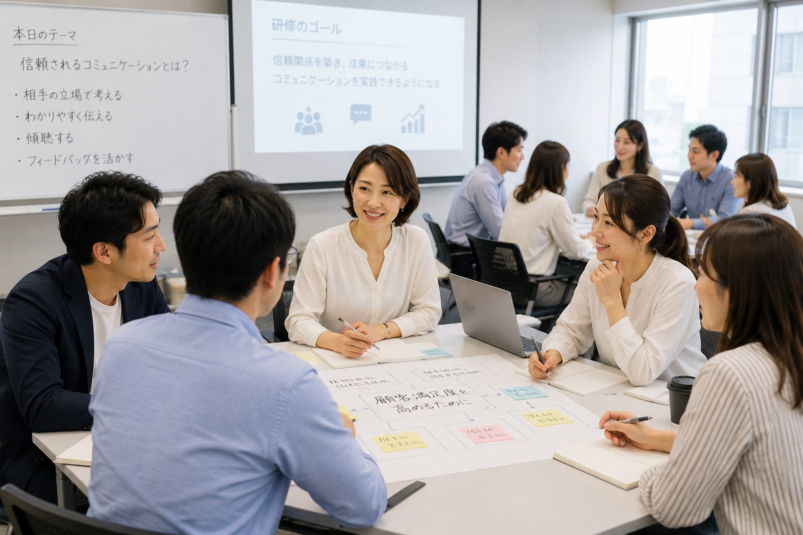 女性活躍推進研修のグループワークの様子